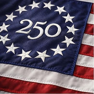 USA 250 Year Anniversary Flag 3x5 Ft – 1776-2026 United States Semiquincentennial Outdoor Banner – 250th America Birthday Celebration Decor (Embroidered Nylon)