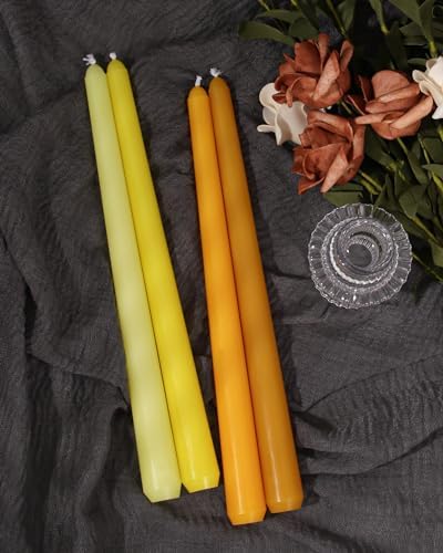 Viyffo Taper Candles, 12 Inch, 4 Pack, Yellow – Unscented, Smokeless Design - Image 2