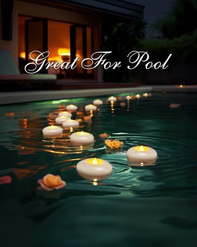 Homemory 12Pack 3" White Flameless Floating LED Candle, Waterproof Tealight - Image 6
