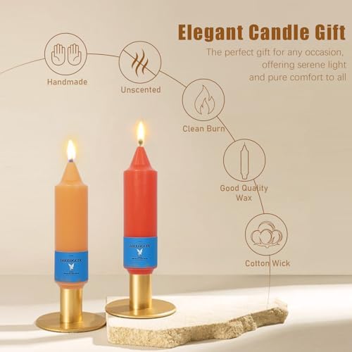 Smokeless Candlesticks Short Taper Candle,Unscented 5 Inches Gradient Orange Candle Sticks Dripless Tapered Candles for Home Décor Gifts - Image 4