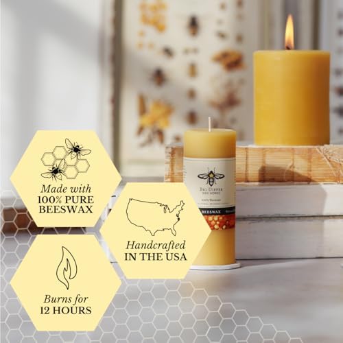 Big Dipper Wax Works 100% Beeswax Pillar Candle, 2 x 4.75 in, Natural - Image 3