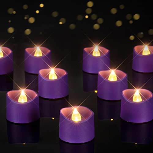 Homemory 24-Pack Purple Flameless Battery Tea Light Candles, 200+ Hours by Homemory