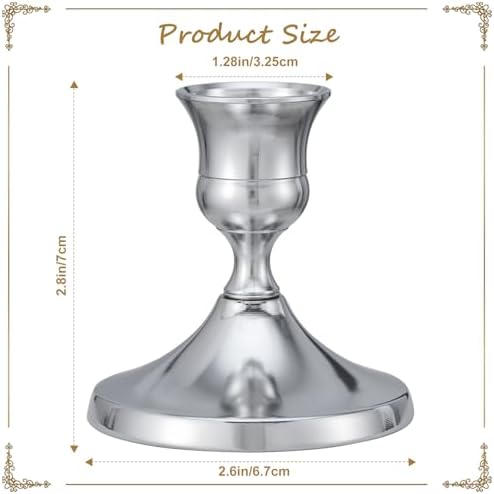 Candle Holders, 6 Pcs Silver Candlestick Holders Set, Silver - Image 2