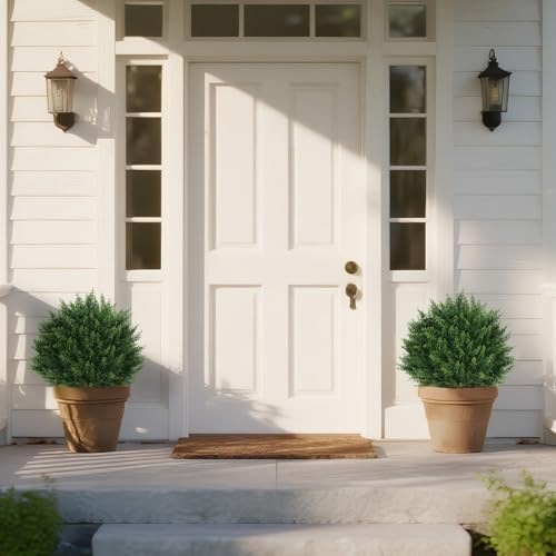 23" Set of 2 Artificial Cypress Topiary Bushes with Ground Spike - Image 2