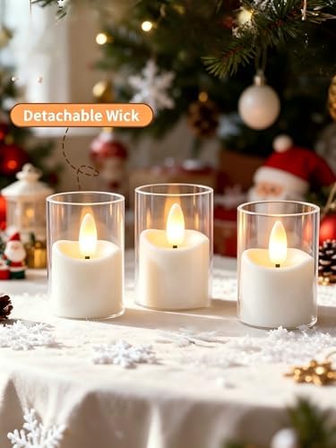 Rechargeable Flameless Tea Light Candles with Timer Remote, 1.7"x2.5" Acrylic Small Votive Electric LED Candles Battery Operated for Halloween Christmas Wedding Decor (Pack of 6, White) - Image 5