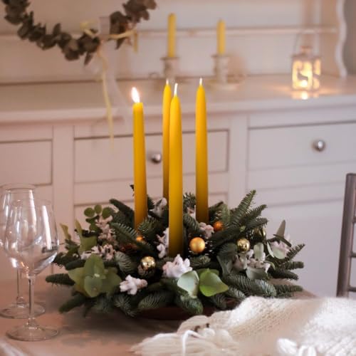16PCS 9" Natural Beeswax Taper Candles, Dripless Smokeless, Long Lasting - Image 3