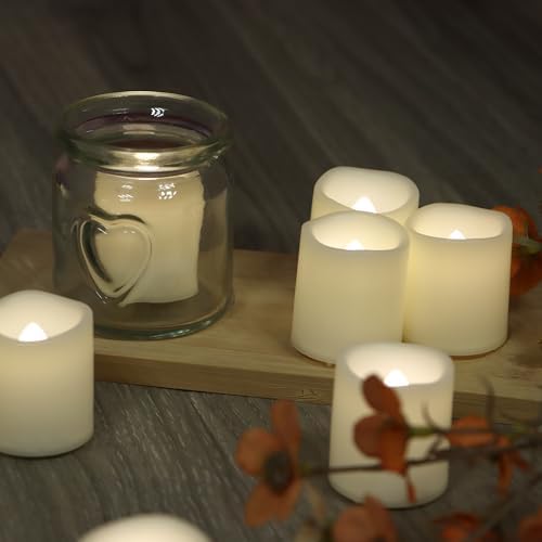 CANDLE CHOICE Battery Operated Flameless Votive Candles Small Bright Flickering LED Lights for Wedding Party Table Centerpieces Halloween Christmas Home Decoration Batteries Incl. 24 Pack White Light - Image 5