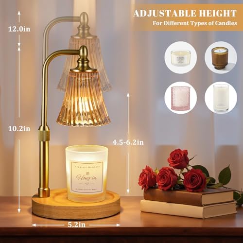 Amber Candle Warmer Lamp with Timer Dimmable,Birthday Gifts for Women Mom,Adjustable Height Wax Melt Warmer for Jar Candles,House Warming Gifts New Home,Ideal for Office,Dorm,Bedroom Home Decor - Image 4