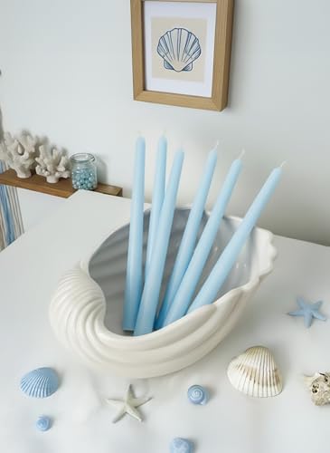 6 PK 10" Classic Taper Candles, Sky Blue, 7-8 Hours Long Burning, Unscented Tall Candlesticks - Image 3