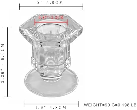 Candlestick Holders - 24 Pack Glass Candlestick Holders, 2.36" Height Clear Taper Candle Holders for Candlesticks, Small Centerpiece for Wedding, Festival, Party Decor (24, Clear) - Image 2