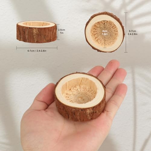 48 Pack Wooden TeaLight Candle Holders, OD:2.5 Inch, ID:1.6 Inch Wood Votive Tealight Holders for Home, Wedding, Party, and Holiday Decor - Image 2