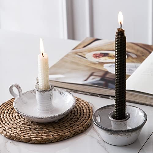 Candle Holder Ceramic Candlestick Holder, Candlelight Stand for Spell Candles, Taper Candles, and Incense, Halloween Christmas Dining Room Home Decoration Display - Image 2