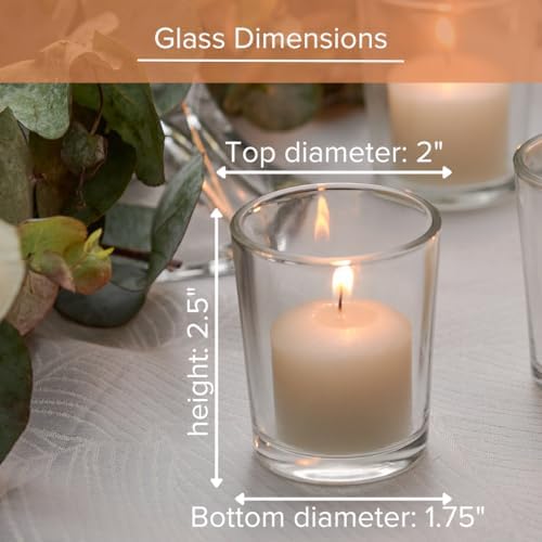 Simply Soson Votive Candles Bulk, 24 Ivory Votive Candles with Glass, 10 Hours Burn time, Small Candles, Bulk Candle, Unscented Candle, Votives for Wedding, Birthday, Holiday & Home Decor - Image 3