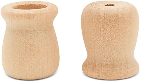 Bean Pot Candle Cups, 1-5/16 Inch, 5/8 Inch Hole, Pack of 12 Unfinished Wood Candle Holders, Wood Turnings for Crafts, by Woodpeckers - Image 3