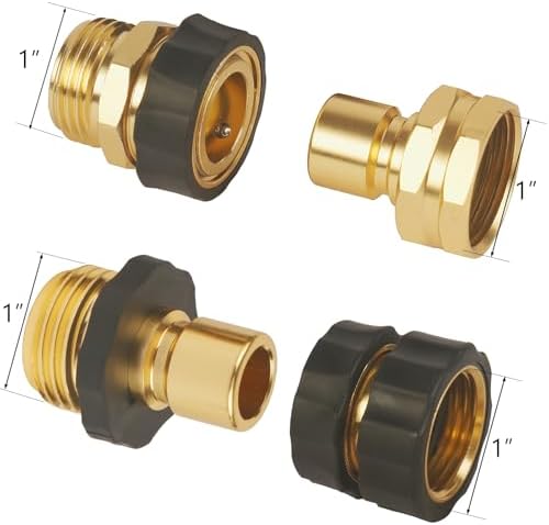 Garden Hose Quick Connect Fittings, Large Flow 3/4" Male and Female Adapter Quick Release Connector for Garden Hoses, Faucet, Sprinklers, Spray (10 pcs Set) - Image 2