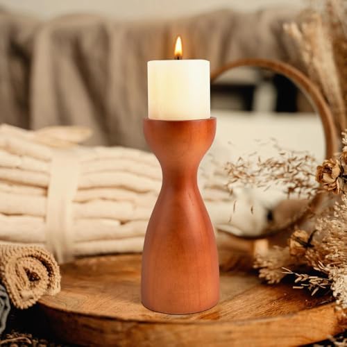 Wood Candle Holders for Pillar Candles Wooden Candlestick Holder Unique - Image 6