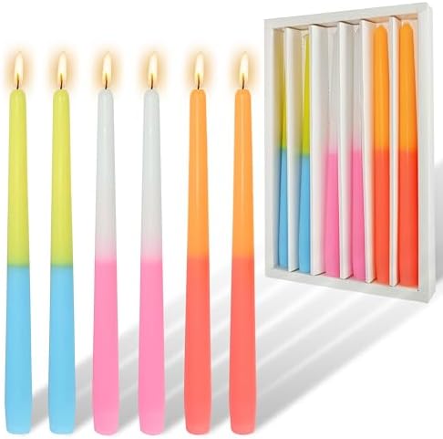 Dripless Rose Scented Taper Candle Gradient Colored Candlesticks 10 Inch Long Taper Candles for Home Decor Women Gift by YUKCAXDLS