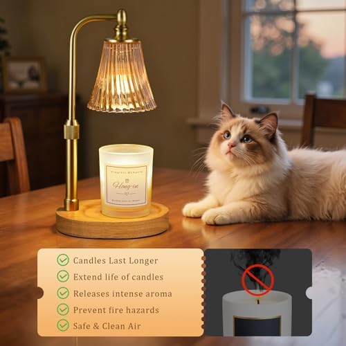 Amber Candle Warmer Lamp with Timer Dimmable,Birthday Gifts for Women Mom,Adjustable Height Wax Melt Warmer for Jar Candles,House Warming Gifts New Home,Ideal for Office,Dorm,Bedroom Home Decor - Image 2