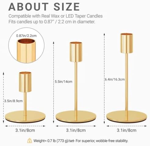 zeochyni Set of 54 French Gold Taper Candle Holder Bulks for Wedding, Party - Image 2