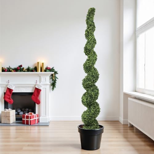 7ft Large Spiral Topiary Trees Artificial Outdoor - Image 6