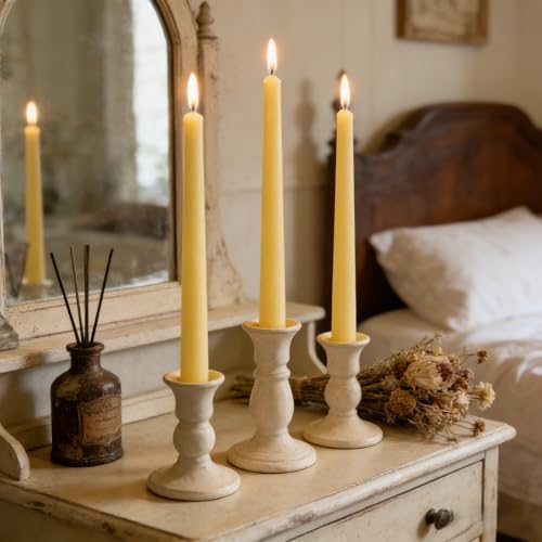 12-Pack Yellow Taper Candles, 10 Inch Unscented Dripless Candlesticks, Long-Lasting Burn Time of 7-8 Hours, Perfect for Home Décor, Weddings, and Events - Image 3