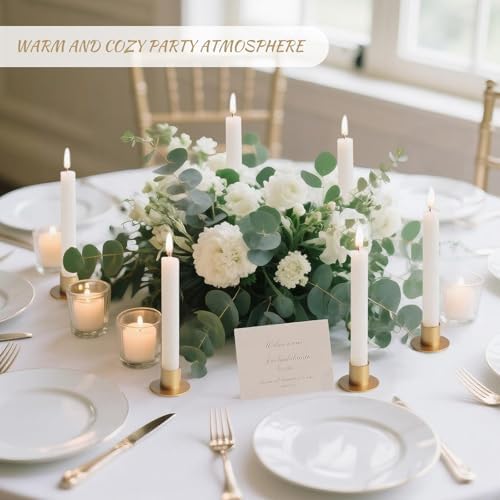 48 Pcs Gold Metal Taper Candle Holders Set - 2"×1" Elegant Bulk Heavy Base Candlestick Centerpieces for Table Decor, Wedding, Anniversary, Dinner Party - Image 4