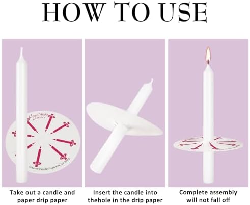 100Pack 4inch White Church Service Taper Candles with 3 Inch Paper Drip Catchers，Smokeless and Unscented | Ideal for Prayers, Vigil,Memorial Services, Religion,Shabbat, Prayer Candles - Image 7