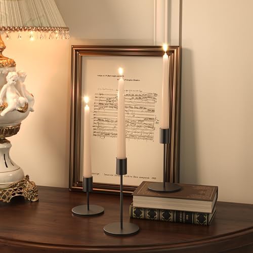 zeochyni Black Taper Candle Holder Metal Candlestick Holders Set of 6 - Image 4