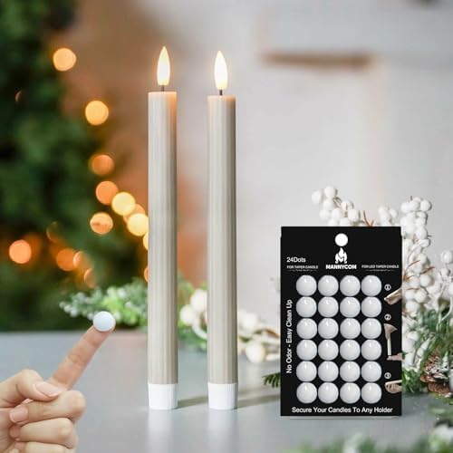 Taper Candle Sticky Dots - 24pcs Spiral Candle Sticky Dots Candles Adapter Soft Wax Candle Holder Accessories for Secure Candle Placement - White - Image 2