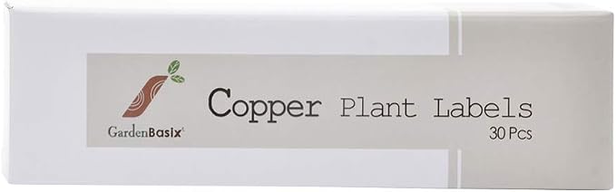 30 Copper Garden Plant Tags Planting Labels Reusable Gardening Markers with 2 Marker Pens for Patio Vegetable Herbs Flowers Nursery Seeding 10.8''