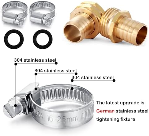 Garden Hose Repair Connector with Clamps Hose End Repair Kit,3/4" Barb Garden Hose Fittings Male and Female brass garden hose ends (3/4"Barb-10 Set) - Image 3