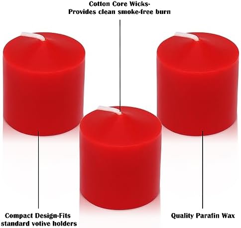 10 Hour Burgundy Votive Candles for Weddings Party Christmas and Emergency, Set of 36 Unscented Bulk Candles for Restaurants and Home Decoration - Image 7