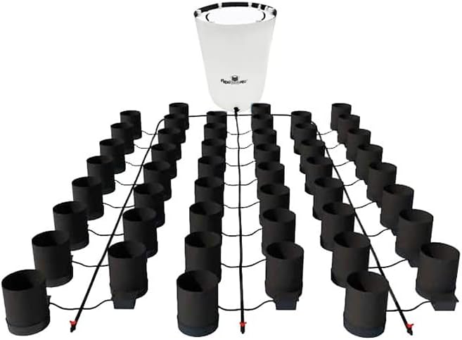 AutoPot 48 Pot GeoPot System with 3 Gallon Fabric Pots - Self-Watering, Gravity-Fed Hydroponic System (48Pot with 105 gal PRO Flexi Tank) Indoor, Black