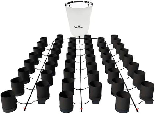 AutoPot 48 Pot GeoPot System with 3 Gallon Fabric Pots - Self-Watering, Gravity-Fed Hydroponic System (48Pot with 105 gal PRO Flexi Tank) Indoor, Black