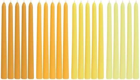Viyffo 10 Inch Taper Candles-20 Pack Yellow, Unscented, Smokeless by Viyffo