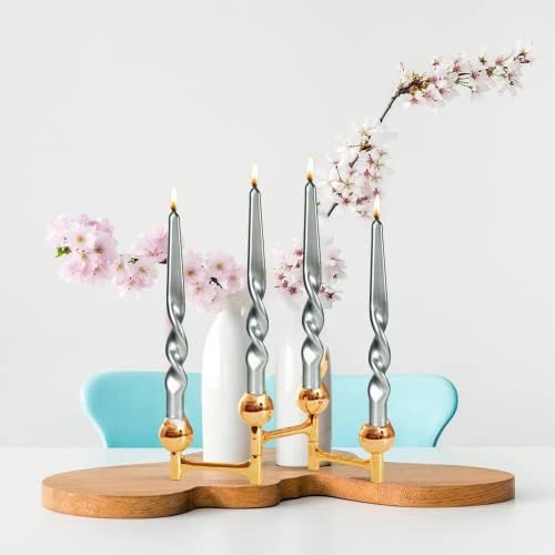 MAITREYA Black Taper Candles Conical Stick Candles Spiral Taper Candles-Set of 4 for Decoration Weddings Party Church-Unscented Dripless Candles,10inch(Black) - Image 5