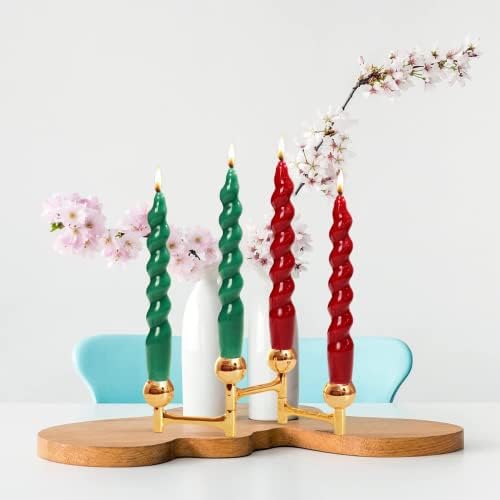 MAITREYA Burgundy Taper Candles Conical Stick Candles Spiral Taper Candles-Set of 4 for Decoration Weddings Party Church-Unscented Dripless Candles,10inch(C-Burgundy) - Image 4