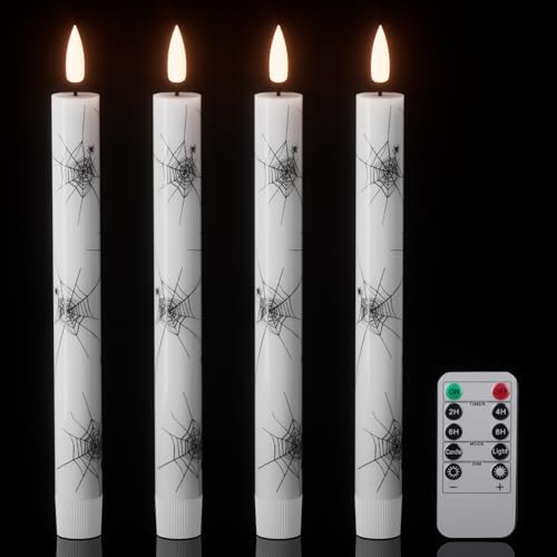 Wondise Spider Halloween Flameless Taper Candles with Remote & Timer by Wondise
