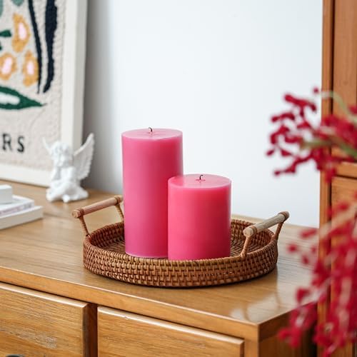 3x6 Inch Light Pink Pillar Candles Set of 3 - Unscented Pillar Candle - Image 5