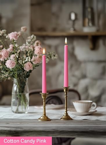 10" Classic Taper Candles, Pink Shades, 4-Pack, 7-8 Hours Long Burning, Unscented Tall Candlesticks - Image 6