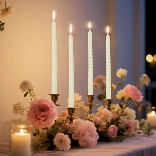 Tobeape 10 Inch Ivory Spiral Taper Candles 12 Pack, Unscented & Dripless - Image 7