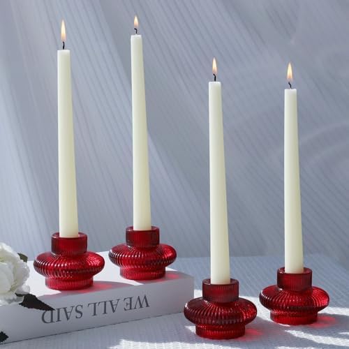 VOHO 6pcs Red Candlestick Holders for Valentines Day Christmas Decorations - Image 4