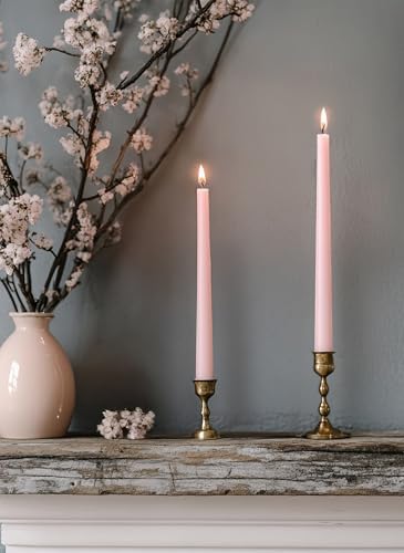 6 PK 10" Classic Taper Candles, Blush Pink, 7-8 Hours Long Burning, Unscented Tall Candlesticks - Image 4