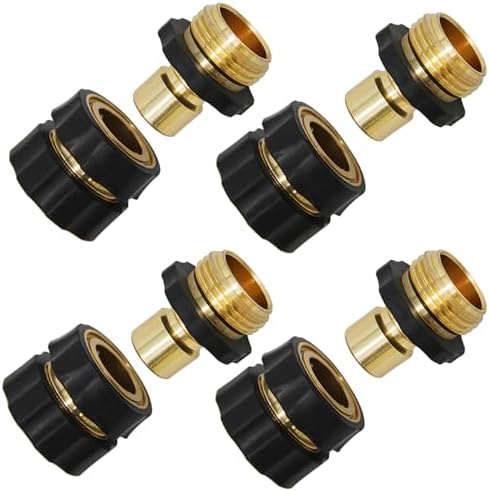 Lifynste 3/4 Inch Garden Hose Quick Connector Fittings, Easy Connector Fitting, Male and Female Set, (4) by Lifynste