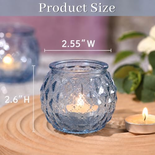 DARJEN 20 Pcs Blue Votive Candle Holder 2.55"x2.6" Tea Light Candle Holder - Image 2