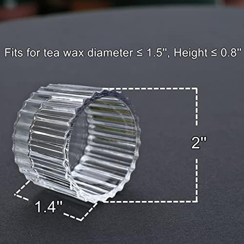 VOHO Clear Tealight Candle Holder Set of 12, Glass Tea Light Candles Holder - Image 6