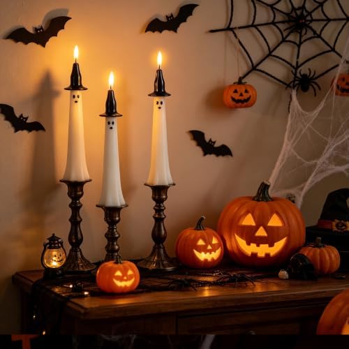 Halloween Witch Flameless Taper Candles with Remote and Timer - Image 3