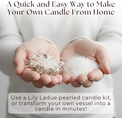 LILY LADUE Sand Candle Refill Kit - 1Lb/16Oz Cherry Scented Aroma Beads, Red Pearled Candles Sand and Wicks (24) Without Holder, Decorative Reusable Powder Pearls Bulk Wax Pearls for Refillable Set - Image 2