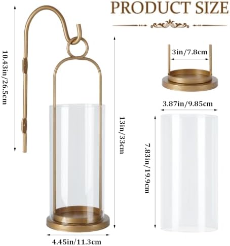Wall Candle Sconces Hurricane Candles Holder Modern Pillar Candle Lantern - Image 6