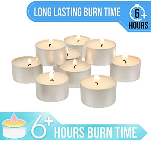 Stonebriar 300 Pack Unscented Tea Light Candles with 6-7 Hour Extended Burn Time, White, 300 Count - Image 4